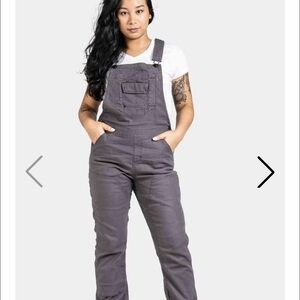 Women's Gray Freshley Canvas Overalls